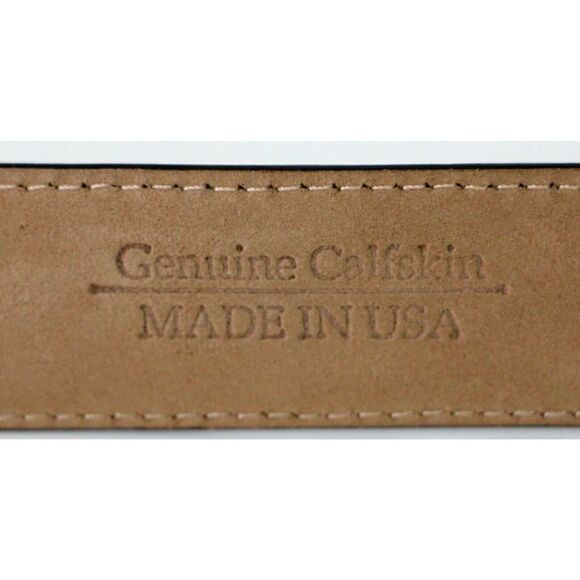 AUTH TIFFANY 1992 SOLID 18K 750 22g GOLD BUCKLE BLACK LEATHER SKINNY BELT 28 USA - Picture 10 of 12